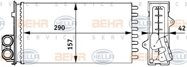 8FH 351 313-441 BEHR+HELLA+SERVICE Heat Exchanger, interior heating