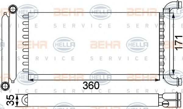 8FH 351 313-571 BEHR+HELLA+SERVICE Heat Exchanger, interior heating