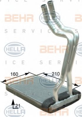 8FH 351 314-791 BEHR+HELLA+SERVICE Heat Exchanger, interior heating