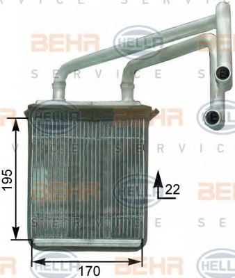 8FH 351 315-231 BEHR+HELLA+SERVICE Heat Exchanger, interior heating