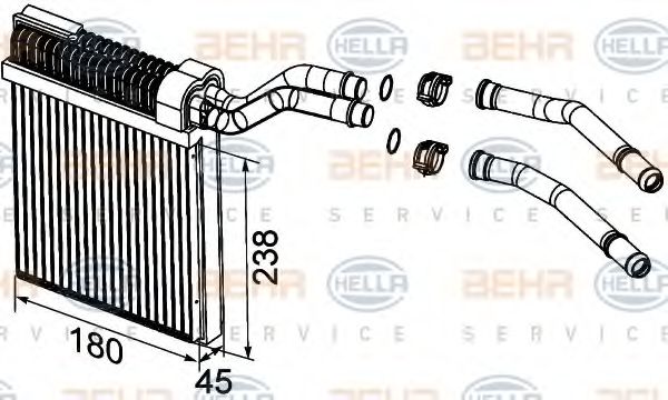 8FH 351 315-611 BEHR+HELLA+SERVICE Heat Exchanger, interior heating