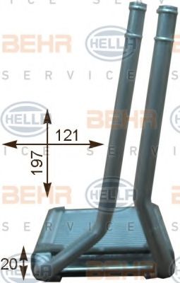 8FH 351 315-671 BEHR+HELLA+SERVICE Heating / Ventilation Heat Exchanger, interior heating