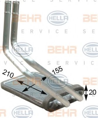 8FH 351 315-691 BEHR+HELLA+SERVICE Heat Exchanger, interior heating