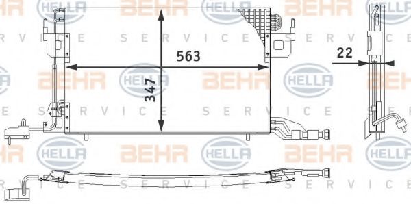 8FC 351 317-011 BEHR+HELLA+SERVICE Condenser, air conditioning