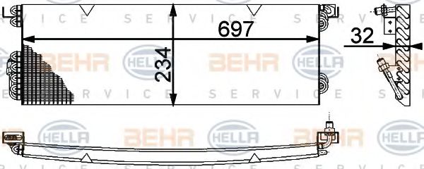 8FC 351 317-121 BEHR+HELLA+SERVICE Condenser, air conditioning