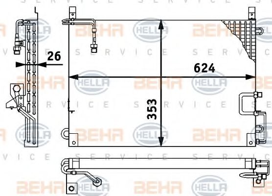 8FC 351 317-141 BEHR+HELLA+SERVICE Condenser, air conditioning