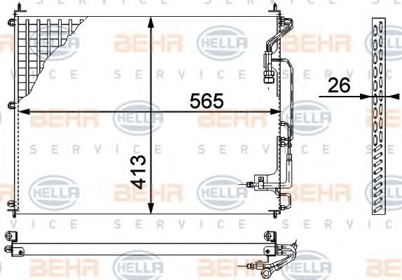 8FC 351 317-221 BEHR+HELLA+SERVICE Condenser, air conditioning