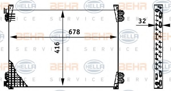 8FC 351 317-251 BEHR+HELLA+SERVICE Condenser, air conditioning