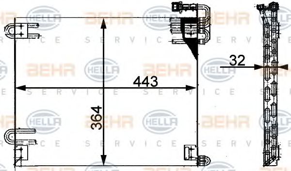 8FC 351 317-371 BEHR+HELLA+SERVICE Condenser, air conditioning