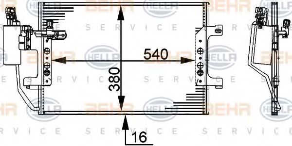 8FC 351 317-451 BEHR+HELLA+SERVICE Condenser, air conditioning