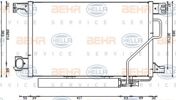 8FC 351 317-504 BEHR+HELLA+SERVICE Condenser, air conditioning