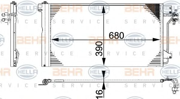 8FC 351 317-654 BEHR+HELLA+SERVICE Air Conditioning Condenser, air conditioning