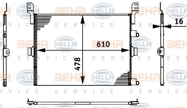 8FC 351 317-661 BEHR+HELLA+SERVICE Condenser, air conditioning