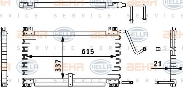 8FC 351 317-681 BEHR+HELLA+SERVICE Condenser, air conditioning