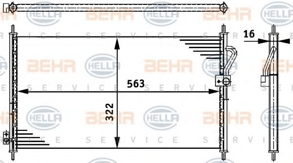 8FC 351 317-701 BEHR+HELLA+SERVICE Condenser, air conditioning