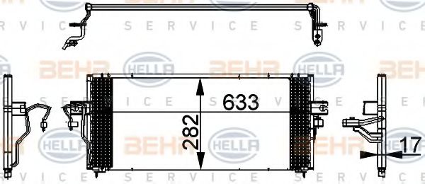 8FC 351 317-731 BEHR+HELLA+SERVICE Condenser, air conditioning