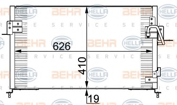 8FC 351 318-001 BEHR+HELLA+SERVICE Condenser, air conditioning