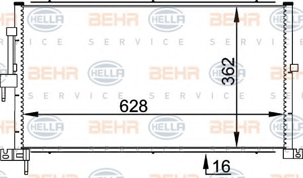 8FC 351 318-311 BEHR+HELLA+SERVICE Air Conditioning Condenser, air conditioning