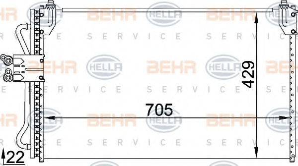 8FC 351 318-321 BEHR+HELLA+SERVICE Condenser, air conditioning