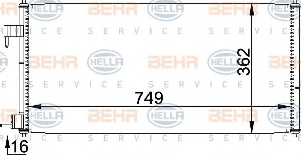 8FC 351 318-351 BEHR+HELLA+SERVICE Кондиционер Конденсатор, кондиционер