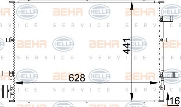 8FC 351 318-361 BEHR+HELLA+SERVICE Condenser, air conditioning