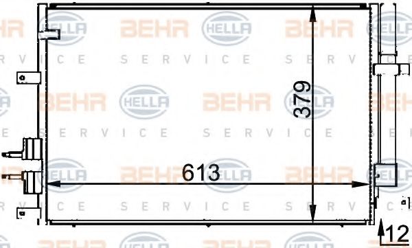 8FC 351 318-391 BEHR+HELLA+SERVICE Condenser, air conditioning