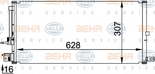 8FC 351 318-401 BEHR+HELLA+SERVICE Condenser, air conditioning