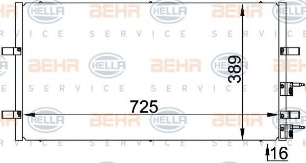 8FC 351 318-411 BEHR+HELLA+SERVICE Condenser, air conditioning