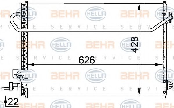 8FC 351 318-421 BEHR+HELLA+SERVICE Air Conditioning Condenser, air conditioning