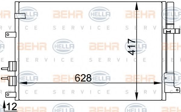8FC 351 318-431 BEHR+HELLA+SERVICE Air Conditioning Condenser, air conditioning