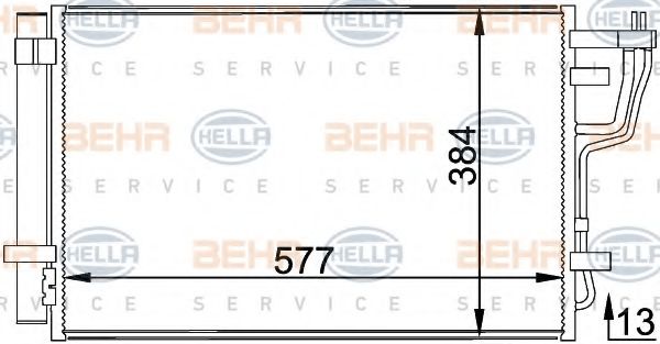 8FC 351 318-441 BEHR+HELLA+SERVICE Condenser, air conditioning