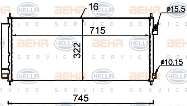 8FC 351 318-571 BEHR+HELLA+SERVICE Condenser, air conditioning