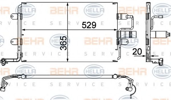 8FC 351 318-581 BEHR+HELLA+SERVICE Condenser, air conditioning