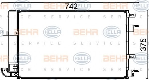 8FC 351 318-601 BEHR+HELLA+SERVICE Condenser, air conditioning