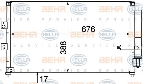 8FC 351 318-611 BEHR+HELLA+SERVICE Air Conditioning Condenser, air conditioning