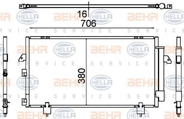 8FC 351 318-711 BEHR+HELLA+SERVICE Condenser, air conditioning
