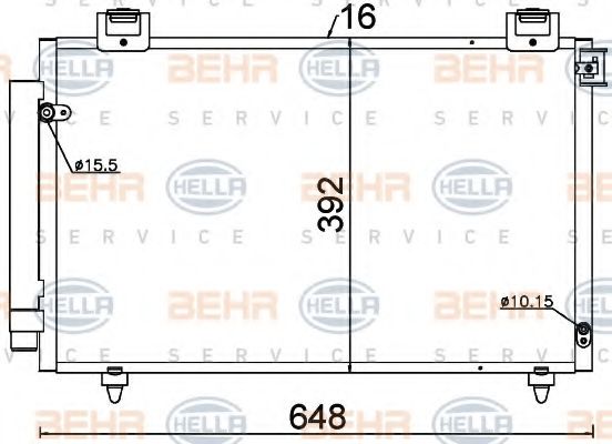 8FC 351 318-731 BEHR+HELLA+SERVICE Condenser, air conditioning