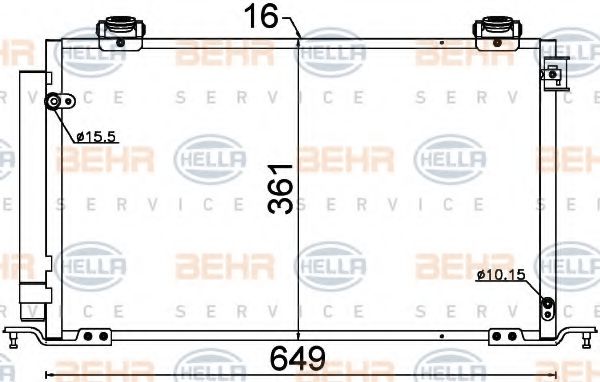 8FC 351 318-741 BEHR+HELLA+SERVICE Condenser, air conditioning