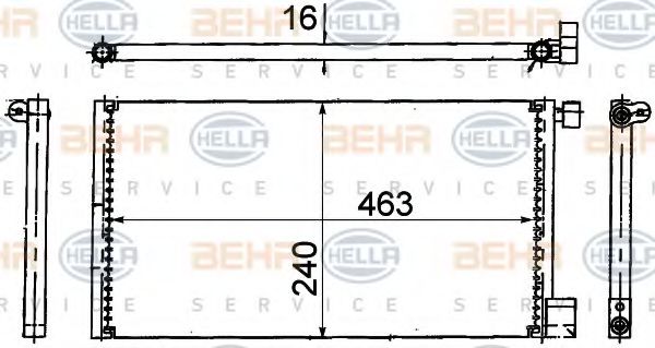 8FC 351 318-771 BEHR+HELLA+SERVICE Condenser, air conditioning