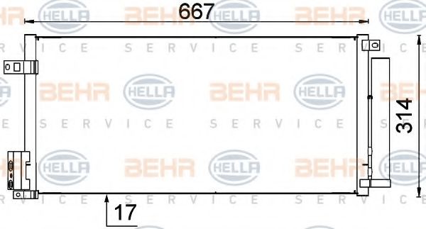 8FC 351 319-161 BEHR+HELLA+SERVICE Condenser, air conditioning