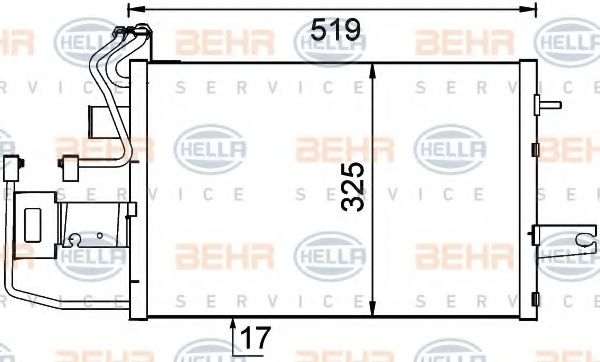 8FC 351 319-171 BEHR+HELLA+SERVICE Condenser, air conditioning