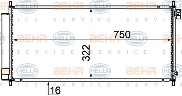 8FC 351 319-211 BEHR+HELLA+SERVICE Condenser, air conditioning