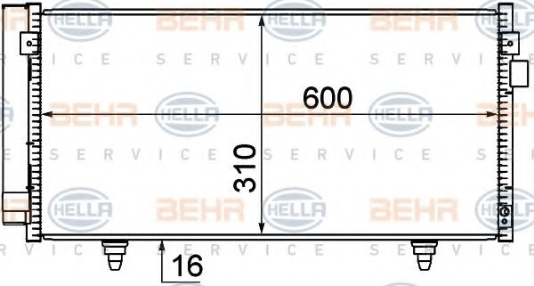 8FC 351 319-221 BEHR+HELLA+SERVICE Condenser, air conditioning