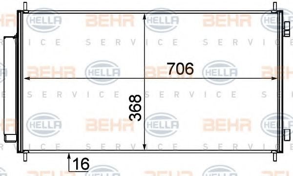 8FC 351 319-231 BEHR+HELLA+SERVICE Air Conditioning Condenser, air conditioning