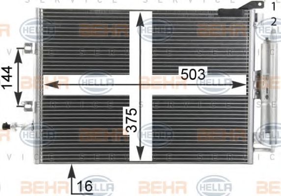 8FC 351 319-251 BEHR+HELLA+SERVICE Air Conditioning Condenser, air conditioning