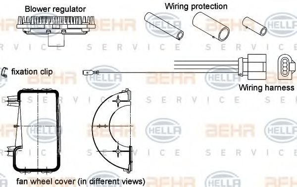 5HL 351 320-801 BEHR+HELLA+SERVICE Heating / Ventilation Resistor, interior blower