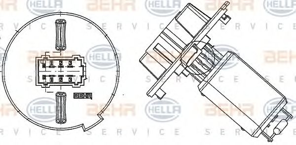 9ML 351 321-551 BEHR+HELLA+SERVICE Resistor, interior blower