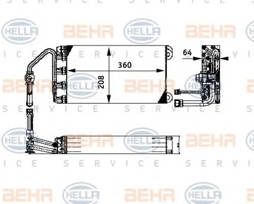 8FV 351 330-011 BEHR+HELLA+SERVICE Evaporator, air conditioning
