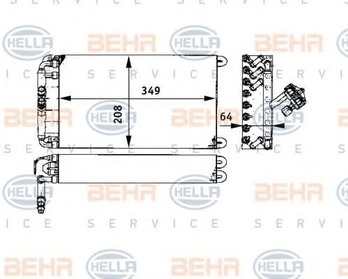 8FV 351 330-071 BEHR+HELLA+SERVICE Evaporator, air conditioning