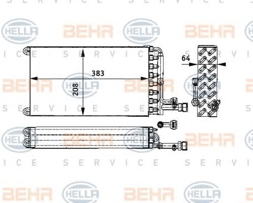 8FV 351 330-081 BEHR+HELLA+SERVICE Evaporator, air conditioning